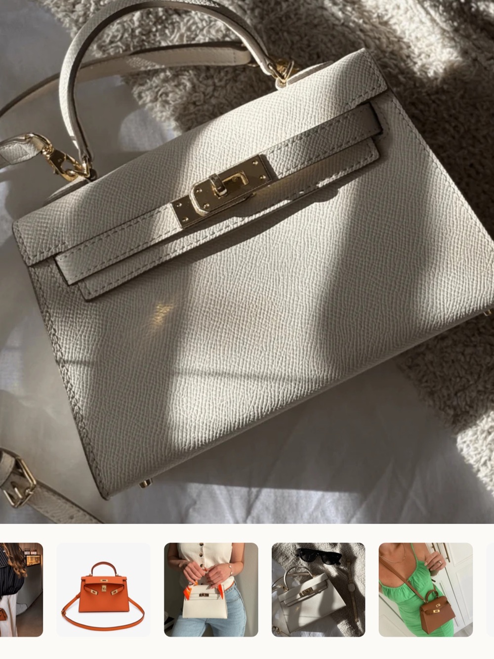 White leather bag crossbody Satchel handbag- White - Picture 3 of 9